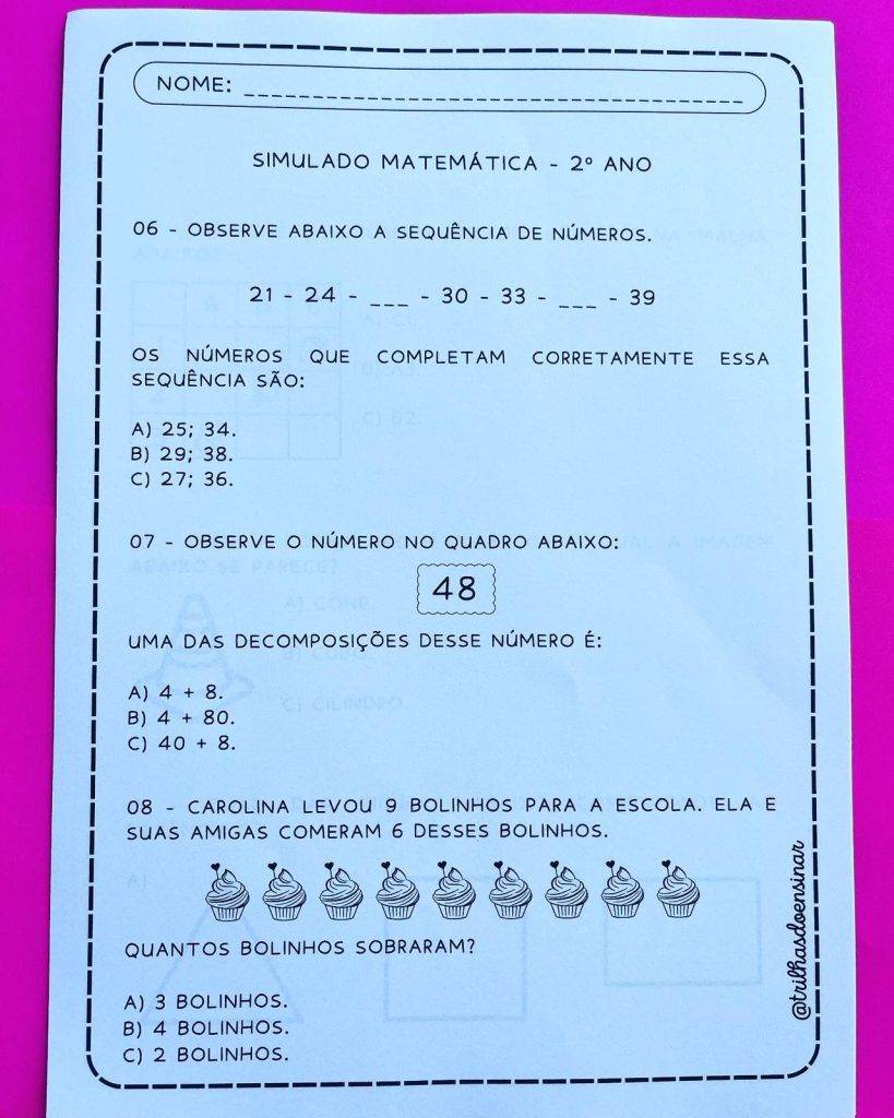 SIMULADO SAEB 2023 – 2° ANO – LÍNGUA PORTUGUESA E MATEMÁTICA – TRILHAS ...