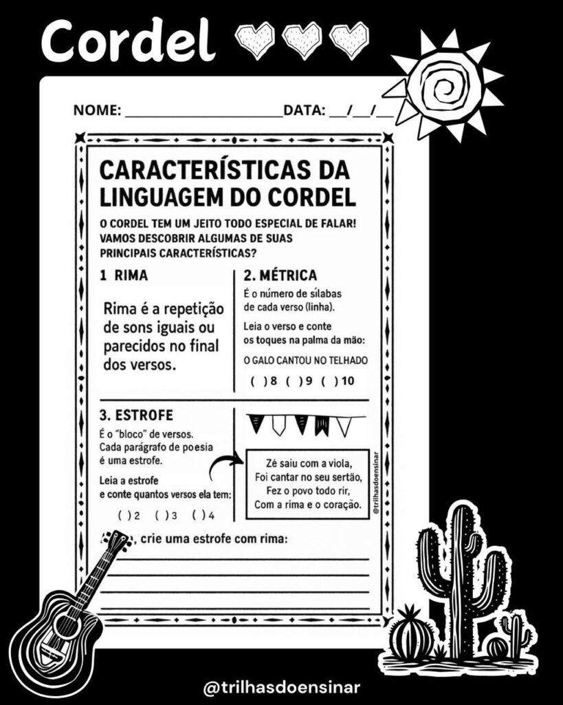 PROJETO LITERÁRIO: CORDEL – TRILHAS DO ENSINAR