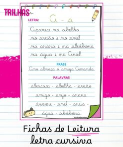 FICHAS DE LEITURA – LETRA CURSIVA