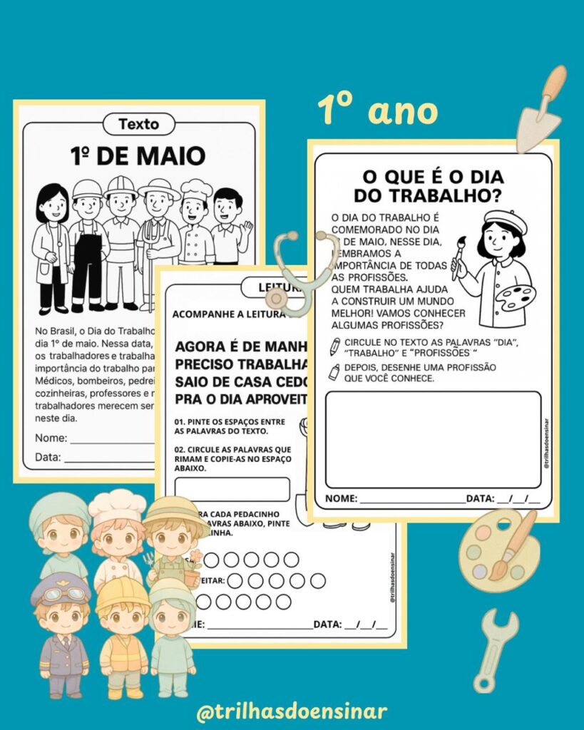 SEQUÊNCIA DE ATIVIDADES DIA DO TRABALHO – 1º ano – TRILHAS DO ENSINAR