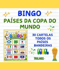 BINGO DOS PAÍSES DA COPA DO MUNDO 2026