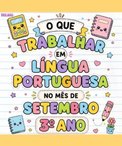PLANO DE ATIVIDADES – LÍNGUA PORTUGUESA | 3º ANO | SETEMBRO